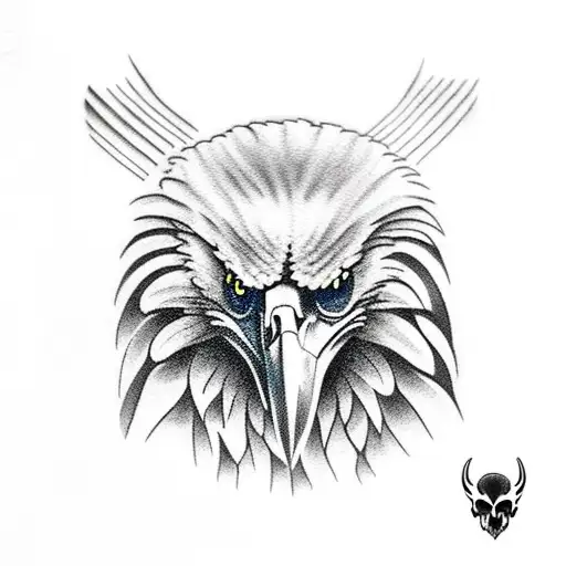 Eagle with skull tattoo design idea