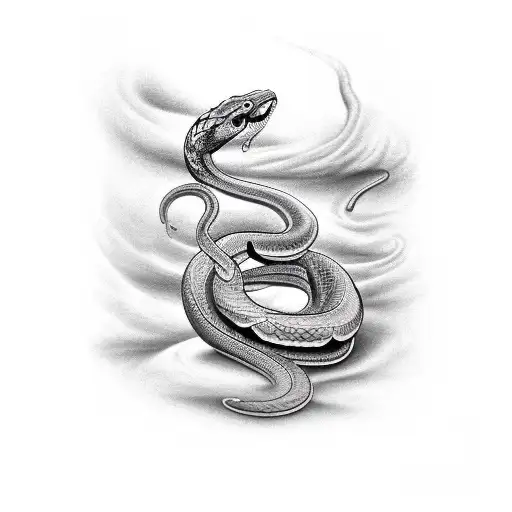 1977 with snake and fire tattoo design idea
