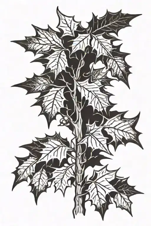 holly tree with 8/1/22 and 8/3/23 tattoo design idea