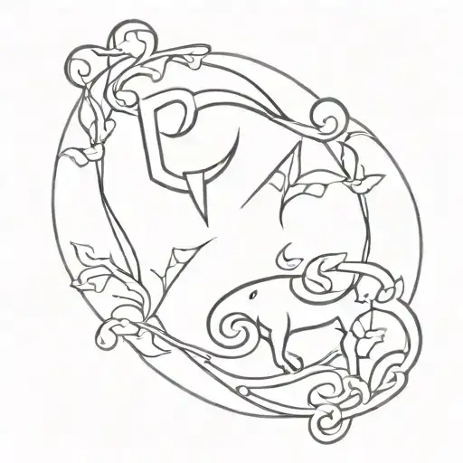 taurus and gemini sign tattoo design idea