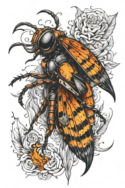 those eyes like fire I'm a winged insect you're a funeral pyre tattoo design idea