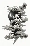 Japanese clouds tattoo design idea
