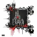 gothic castle tattoo design idea