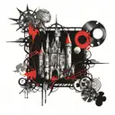 gothic castle tattoo design idea