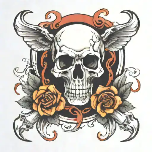 bone and lung cancer symbol tattoo design idea