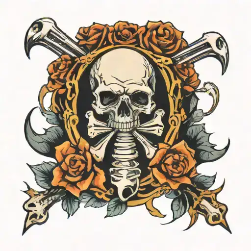 bone and lung cancer symbol tattoo design idea