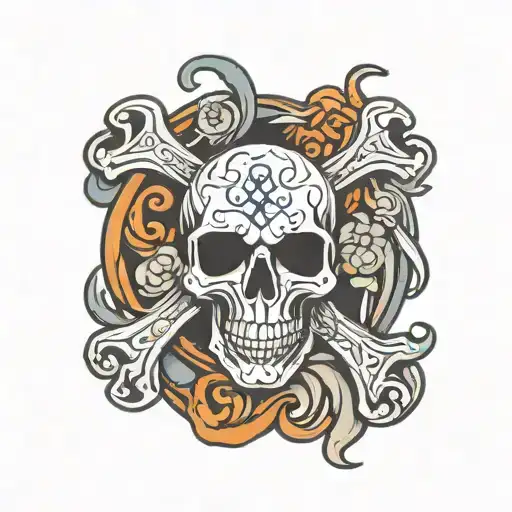 bone and lung cancer survivor symbol intertwined tattoo design idea