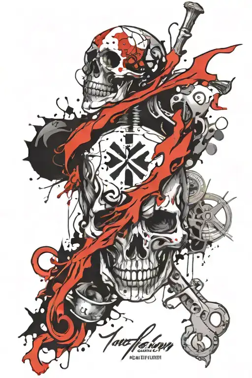 bone and lung cancer survivor symbol intertwined tattoo design idea