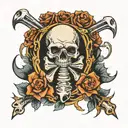 bone and lung cancer symbol tattoo design idea