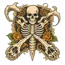 bone and lung cancer symbol tattoo design idea