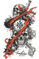 bone and lung cancer survivor symbol intertwined tattoo design idea