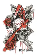bone and lung cancer survivor symbol intertwined tattoo design idea