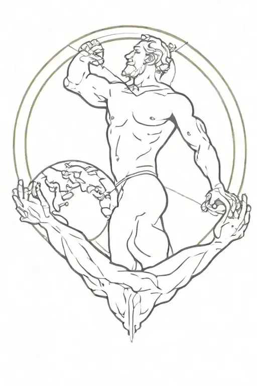 atlas holding the world tattoo design idea