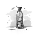 message in a bottle tattoo design idea