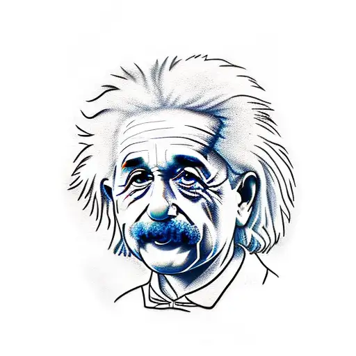 albert einstein psicodeloc tattoo design idea
