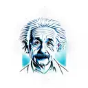 albert einstein psicodeloc tattoo design idea