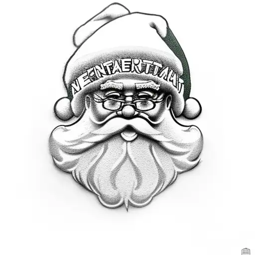 santa with army tattoo design idea