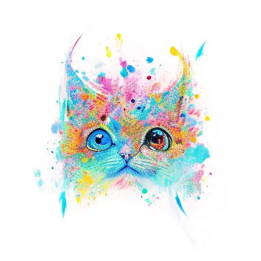 A whimsical painting palette with vibrant brush strokes tattoo design idea