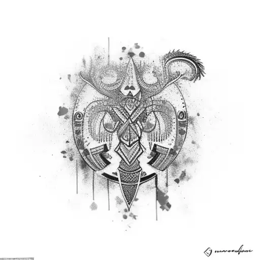 A whimsical painting palette with vibrant brush strokes tattoo design idea