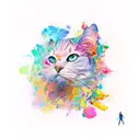 A whimsical painting palette with vibrant brush strokes tattoo design idea