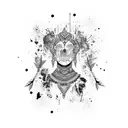 A whimsical painting palette with vibrant brush strokes tattoo design idea