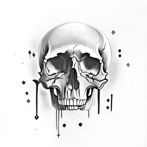 skull with coffin tattoo design idea