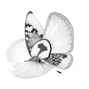 Papillon avec des fleurs tattoo design idea