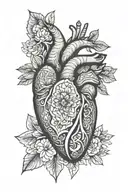 half anatomic Heart half mandala tattoo design idea