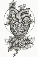 half anatomic Heart half mandala tattoo design idea