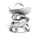 minion with cowboy hat tattoo design idea