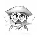 minion with cowboy hat tattoo design idea