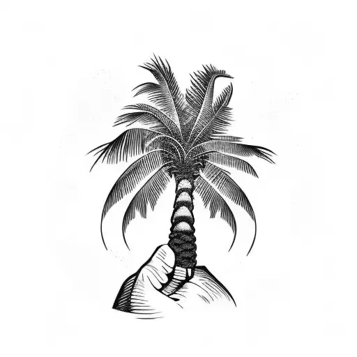 Mexican palm tree arm sleeve tattoo design idea
