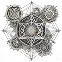 Jesus within metatrons cube merging tattoo design idea