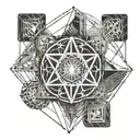 Jesus within metatrons cube merging tattoo design idea