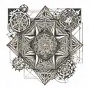 Jesus within metatrons cube merging tattoo design idea