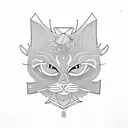 Samurai cat tattoo design idea