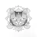 Samurai cat tattoo design idea