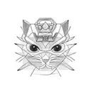 Samurai cat tattoo design idea