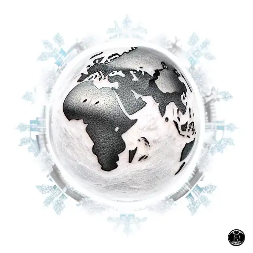 A realistic tattoo of a frozen world globe tattoo design idea