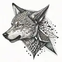 wolf with a zipper opening tattoo design idea