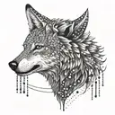 wolf with a zipper opening tattoo design idea