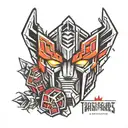 transformers autobot and decepticon logo tattoo design idea