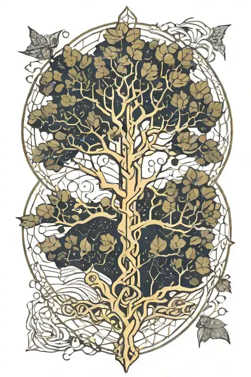 laurelin, the golden tree of valinor, tolkien tattoo design idea