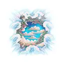 Rows and flows of angel hair And ice cream castles in the air And feather canyons everywhere Looked at clouds that way tattoo design idea
