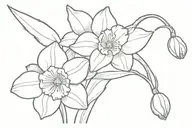 daffodil bud lily of valley bud bursting tattoo design idea