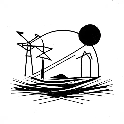 grandpa grandson farm semi powerline tattoo design idea