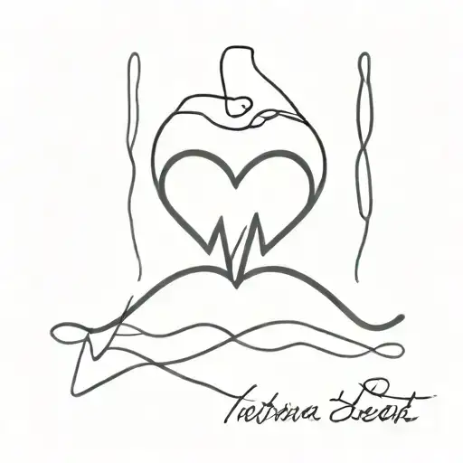 A minimalist tattoo of a simple heartbeat line with a small heart at the end, representing your love for life and living each moment to the fullest tattoo design idea