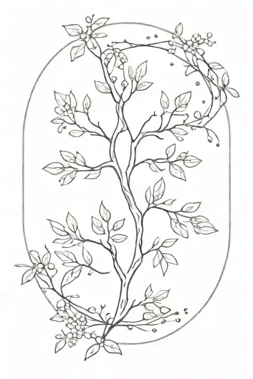 Rowan tree new moon leo constellation tattoo design idea