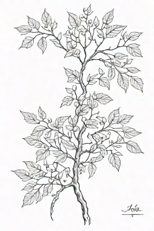 Rowan tree  Leo constellation new moon tattoo design idea