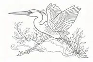 heron flying tattoo design idea